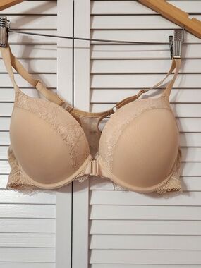 Upushall Front Closure Racerback Push Up Bra in Nude/Tan- Women's Intimates